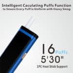 (Blue) LAMBDA T3 Heat Not Burn Tobacco Heating Device, Compatible with All IQOS Heatsticks in Dubai